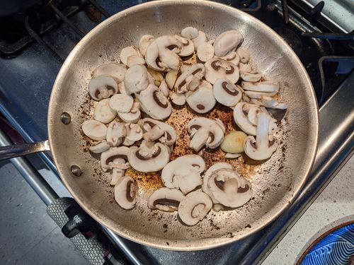 Mushrooms in pan