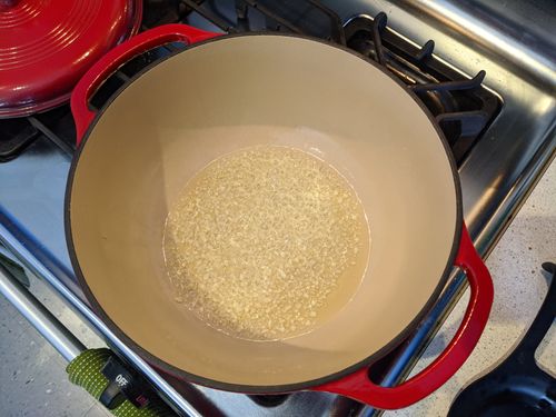 Marinara sauce after garlic