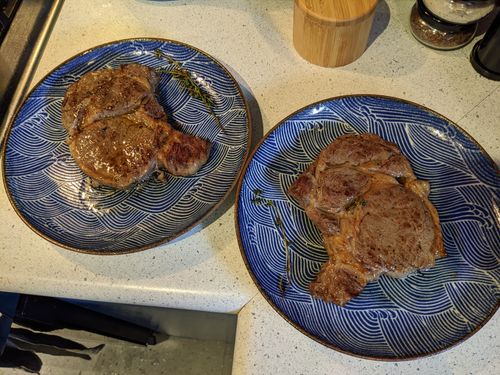 Steaks resting