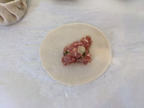 Dumpling wrapper and water