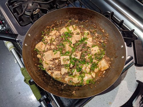 Mapo tofu after green onion