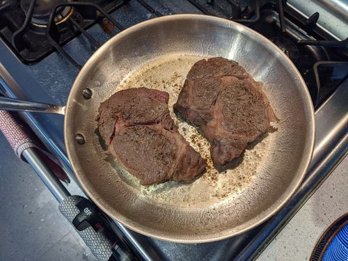 Steaks seared