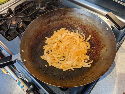 Onions after stir fry