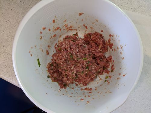 Meat and egg combined