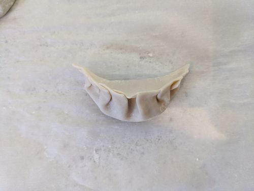 Dumpling pleated left