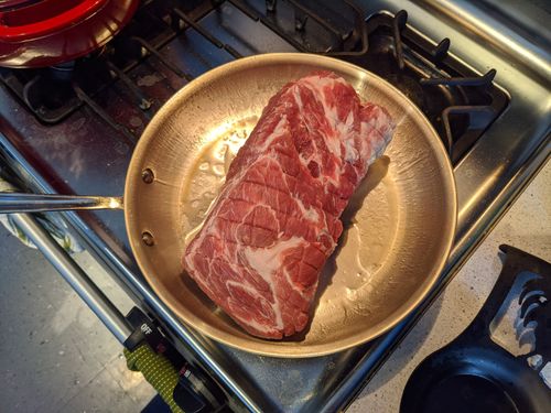 Pork shoulder before sear
