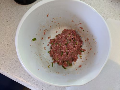 Meat and seasoning combined