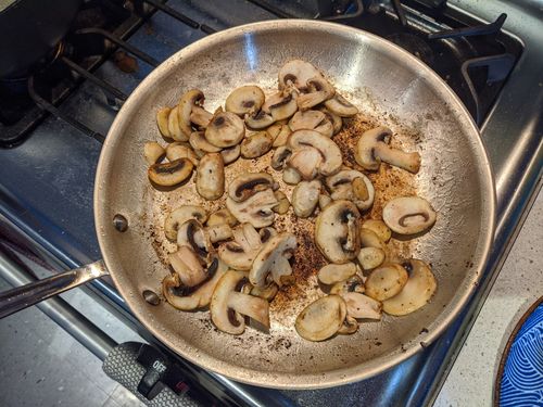 Mushrooms wilted